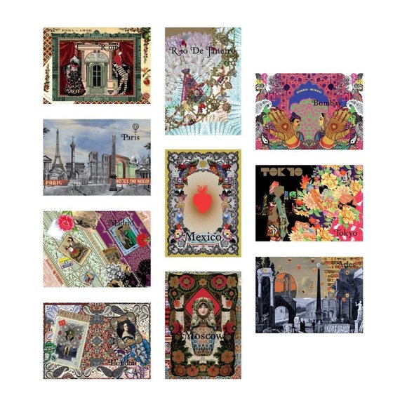 NEW! Christian Lacroix The Art of Travel Postcard Set 10 cards unique designs - Picture 4 of 4